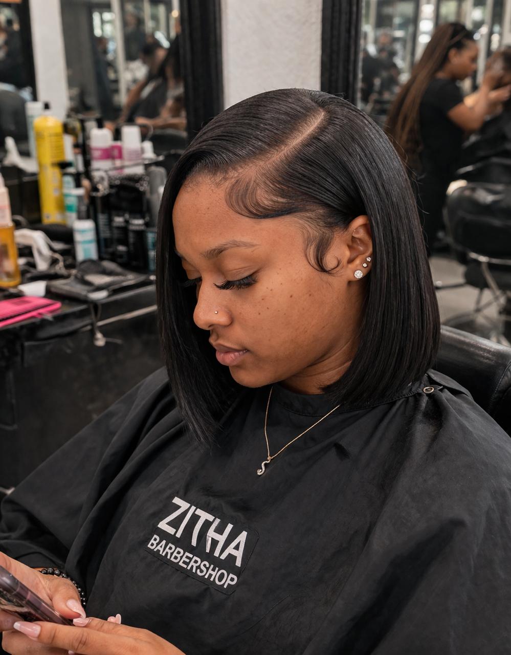 Ladies hairstyle at Deadl!ne Fast Fades Barbershop